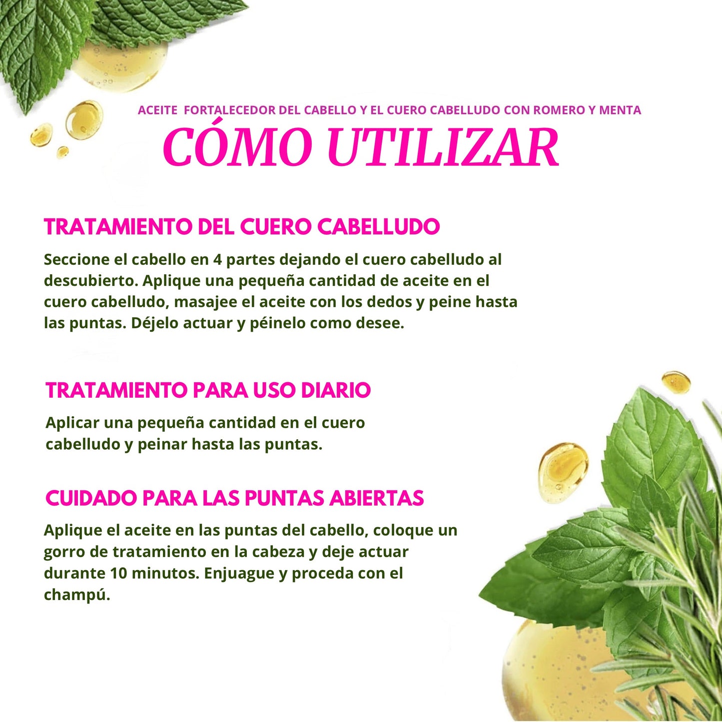 ACEITE POTENCIALIZADOR DE CRECIMIENTO CON ROMERO Y MENTA PARA EL CABELLO