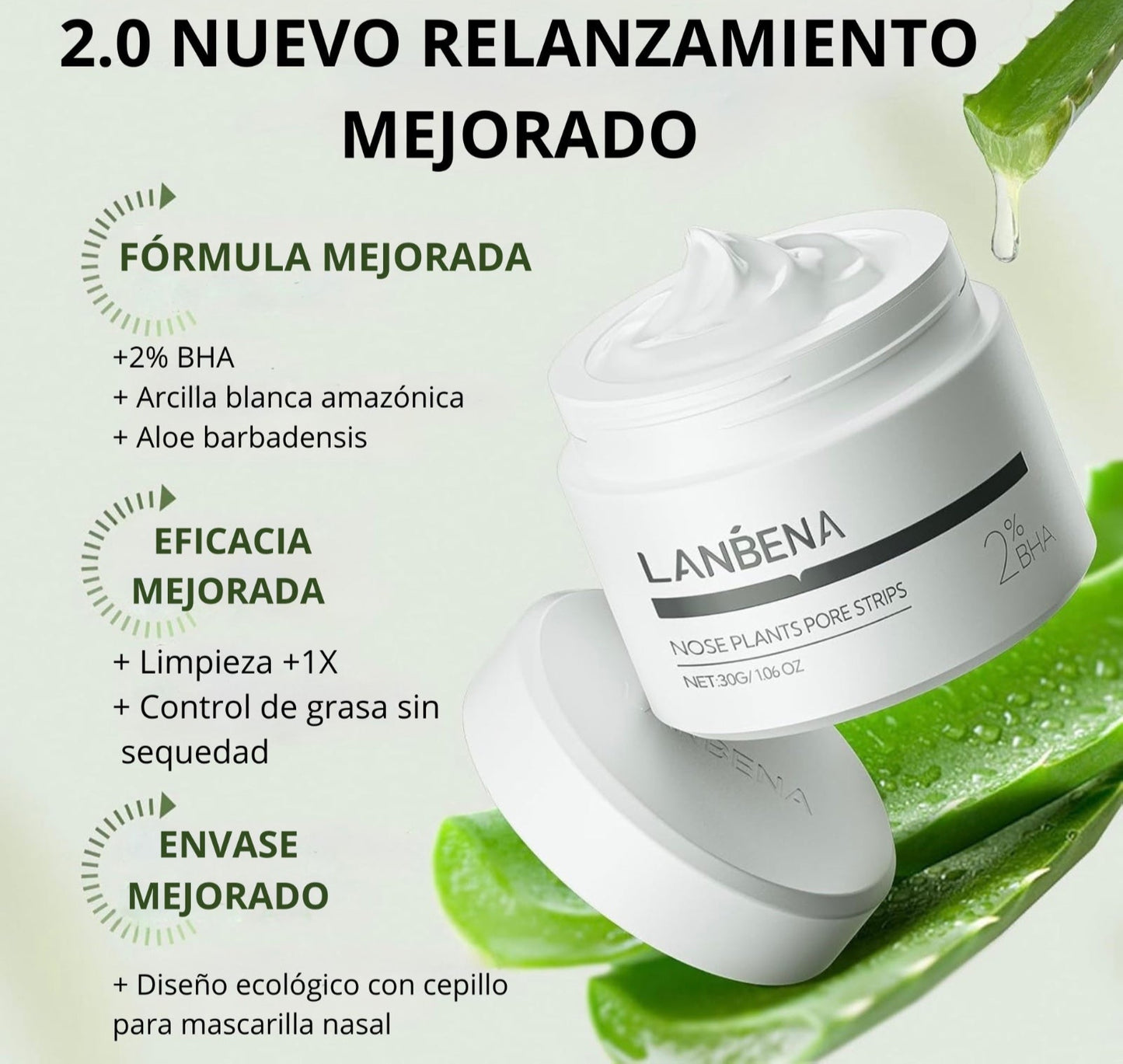 LANBENA 2.0 GlowStrip™– Removedor de puntos negros instantáneo