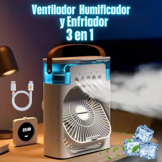 VENTILADOR  HUMIFICADOR  Y ENFRIADOR 3 en 1 ❄️