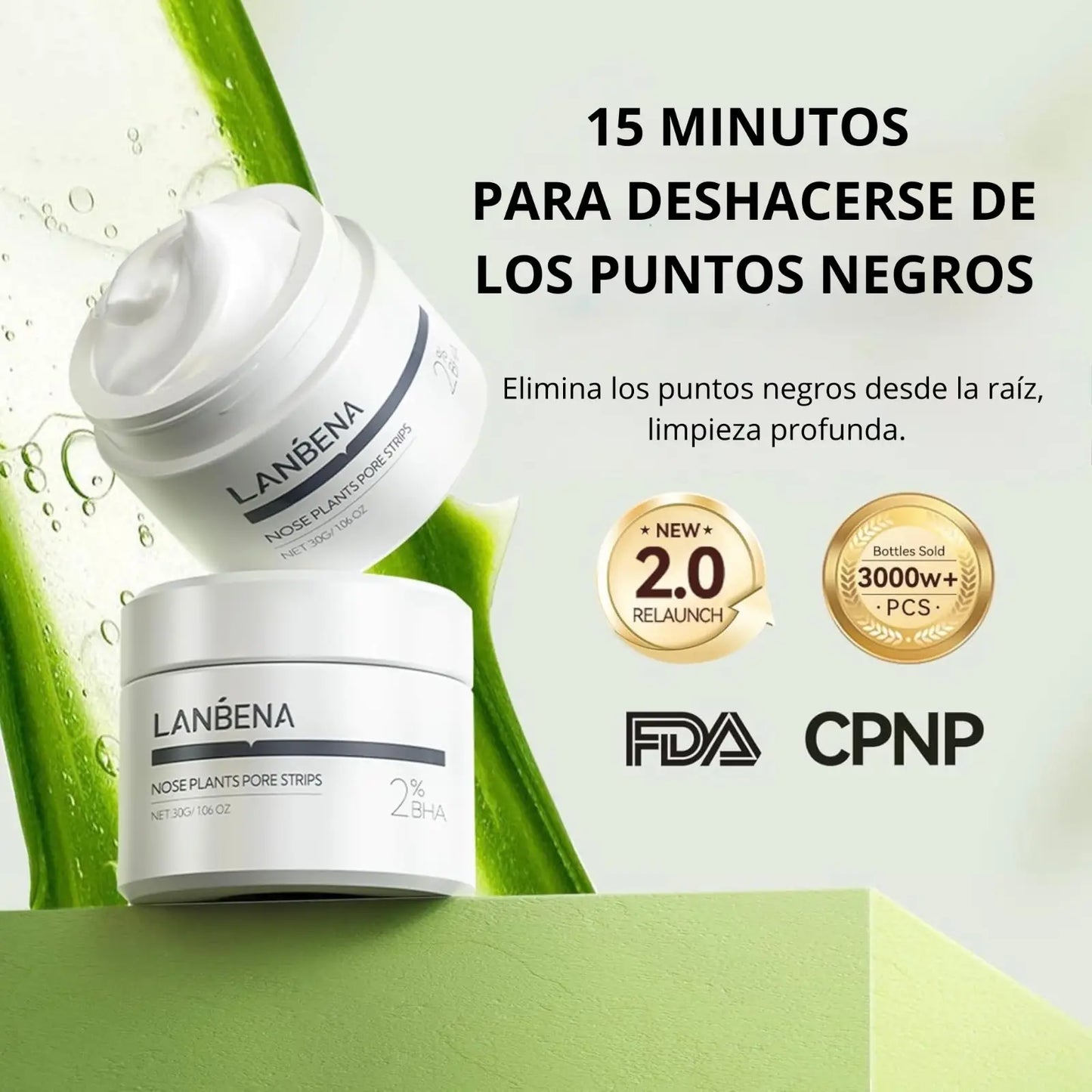 LANBENA 2.0 GlowStrip™– Removedor de puntos negros instantáneo